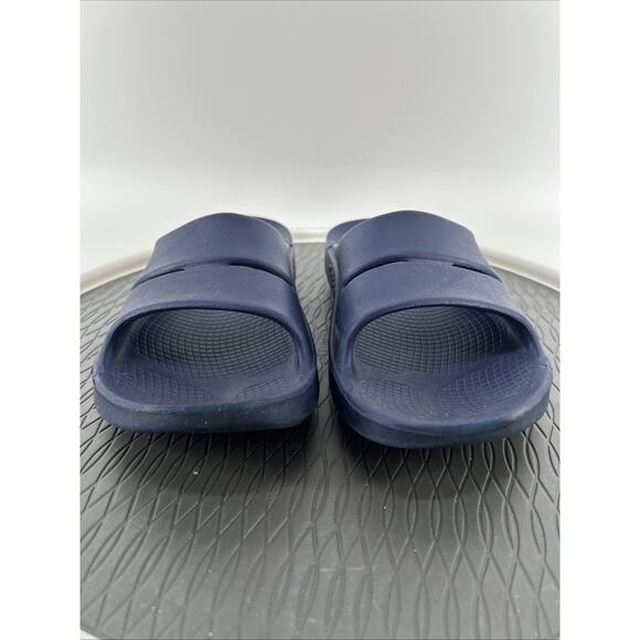 OOFOS Ooahh Sport Sandal Mens Sz 11/W13 Recovery Comfort Slip-On Slide Navy Blue - Picture 2 of 9